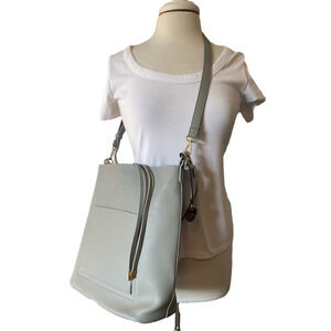 London Fog Vegan Leather Crossbody Shoulder Multiuse Lg Tote Purse Chic Travel